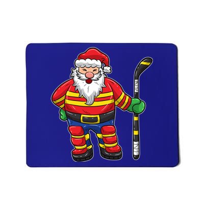 Funny Santa Hockey Player Cool Gift Mousepad