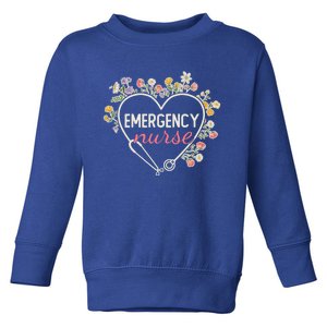 Floral Stethoscope Heart Nursing Emergency Nurse Gift Toddler Sweatshirt