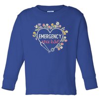 Floral Stethoscope Heart Nursing Emergency Nurse Gift Toddler Long Sleeve Shirt