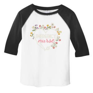 Floral Stethoscope Heart Nursing Emergency Nurse Gift Toddler Fine Jersey T-Shirt