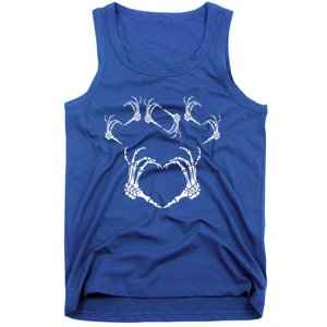 Funny Skeleton Hand Heart Sign Bones Halloween Design Gift Tank Top