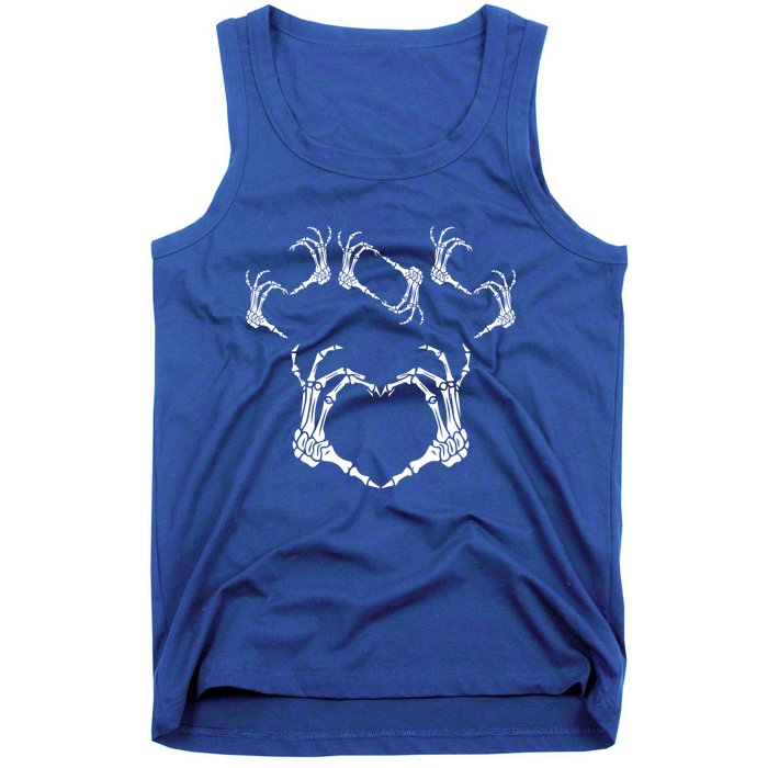 Funny Skeleton Hand Heart Sign Bones Halloween Design Gift Tank Top