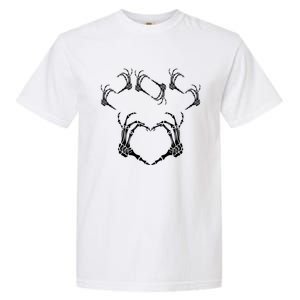 Funny Skeleton Hand Heart Sign Bones Halloween Design Gift Garment-Dyed Heavyweight T-Shirt