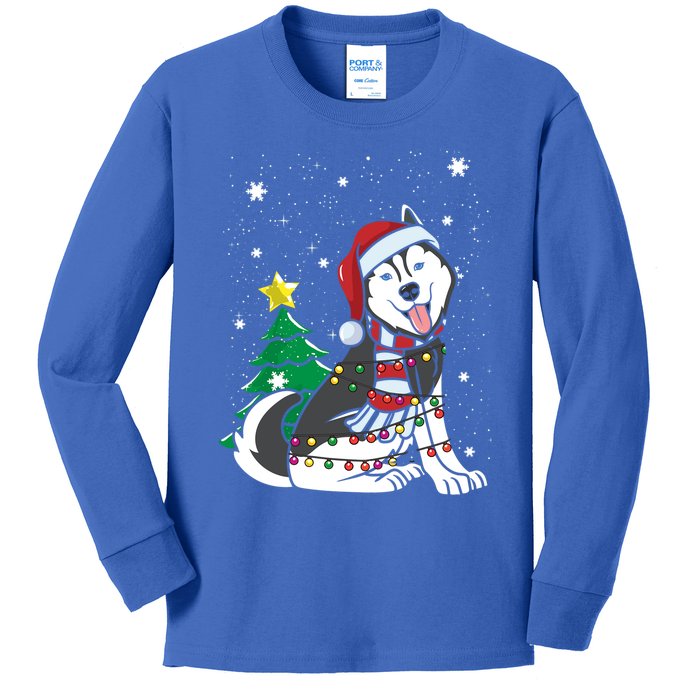 Funny Siberian Husky Christmas Dog Lover Gift Kids Long Sleeve Shirt