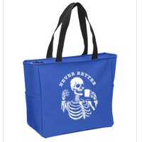 Funny Skull Halloween Outfit For Never Better Skeleton Zip Tote Bag