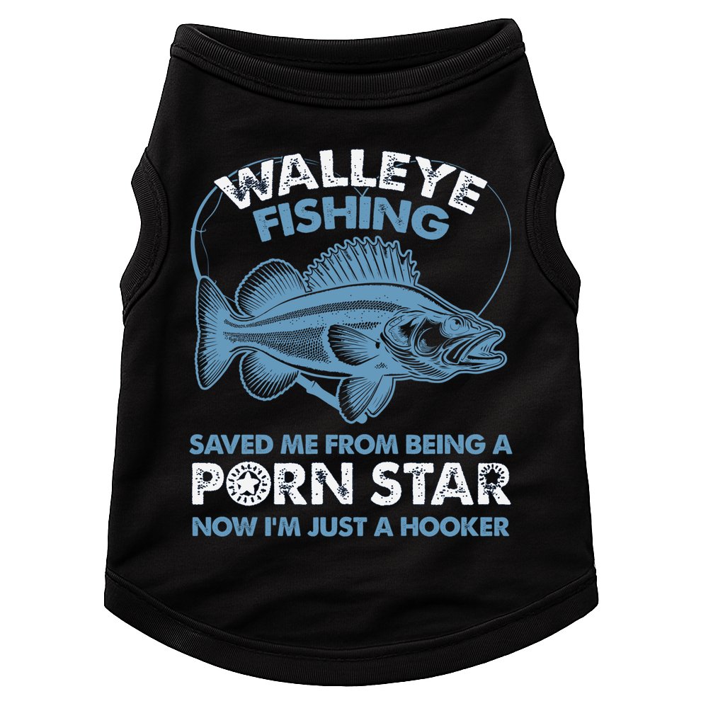 Fishing Saved Hooker Star Fisher Fish Walleye Gift Doggie Tank
