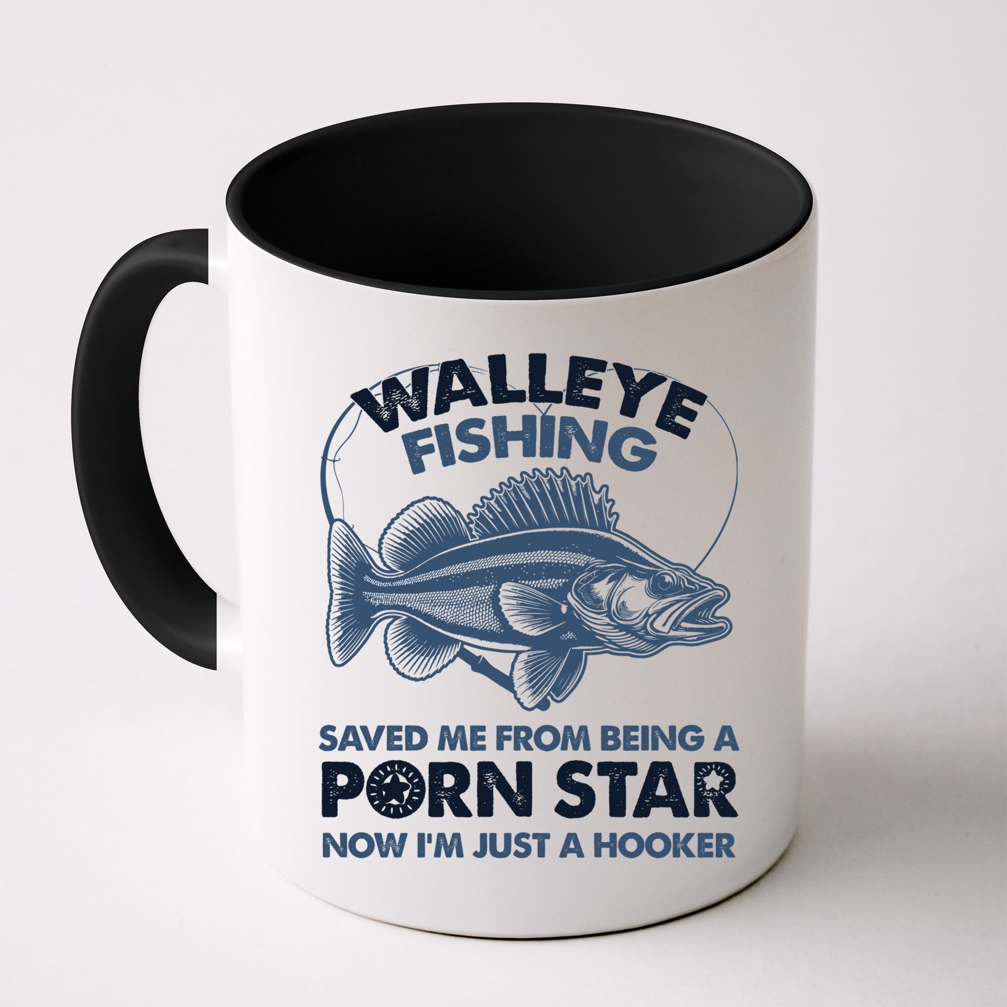 Fishing Saved Hooker Star Fisher Fish Walleye Gift Mug