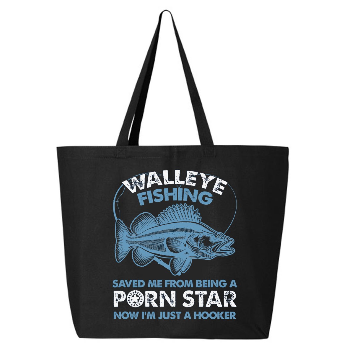 Fishing Saved Hooker Star Fisher Fish Walleye Gift 25L Jumbo Tote