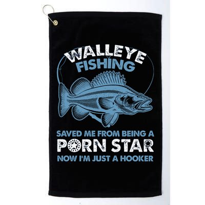 Fishing Saved Hooker Star Fisher Fish Walleye Gift Golf Towel