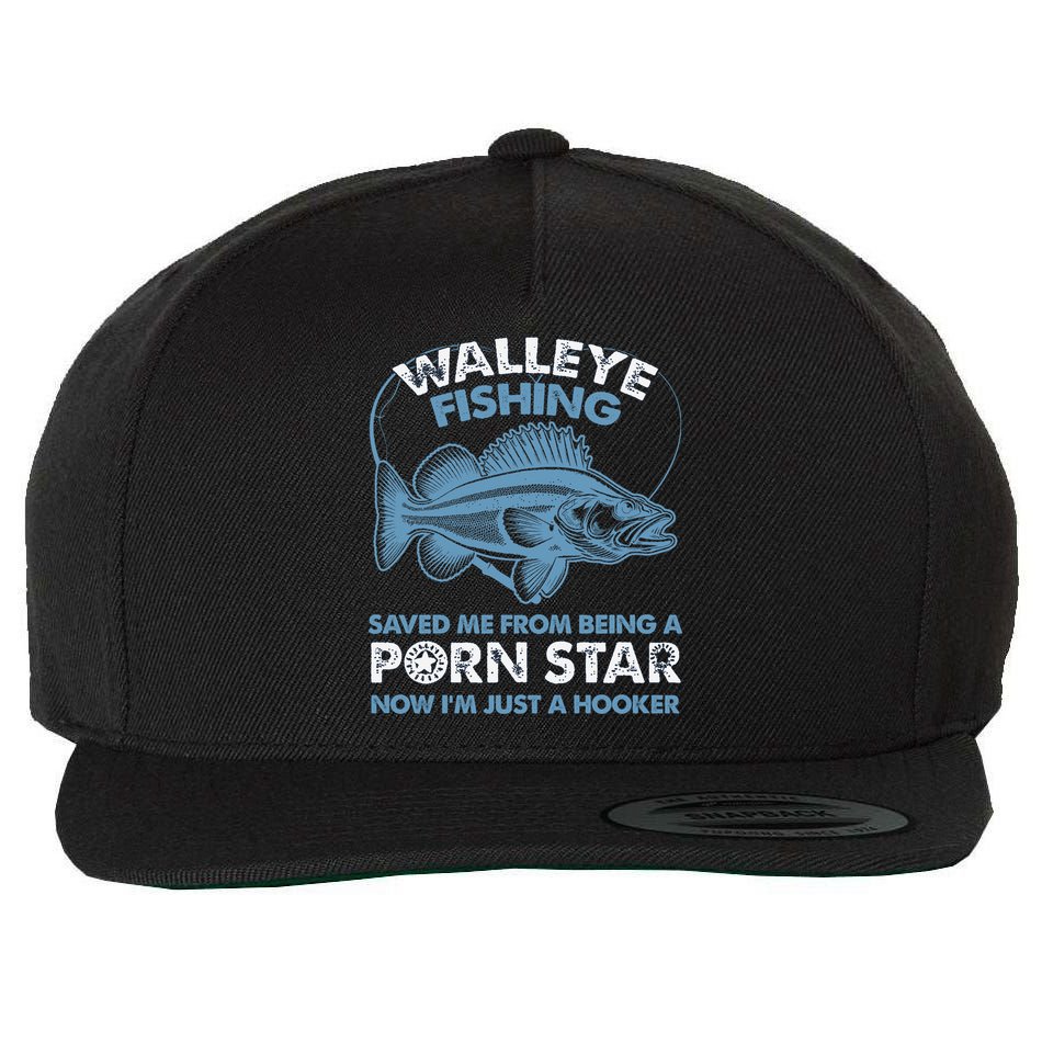 Fishing Saved Hooker Star Fisher Fish Walleye Gift Wool Snapback Cap