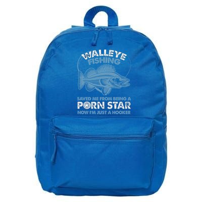 Fishing Saved Hooker Star Fisher Fish Walleye Gift 16 in Basic Backpack