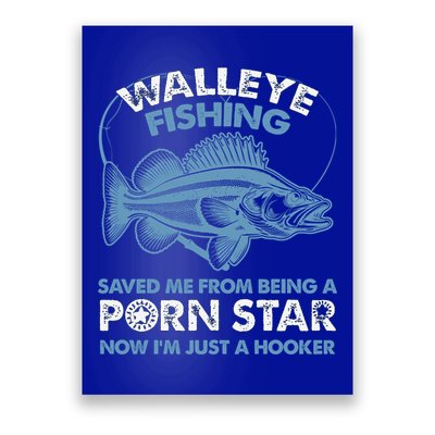 Fishing Saved Hooker Star Fisher Fish Walleye Gift Poster