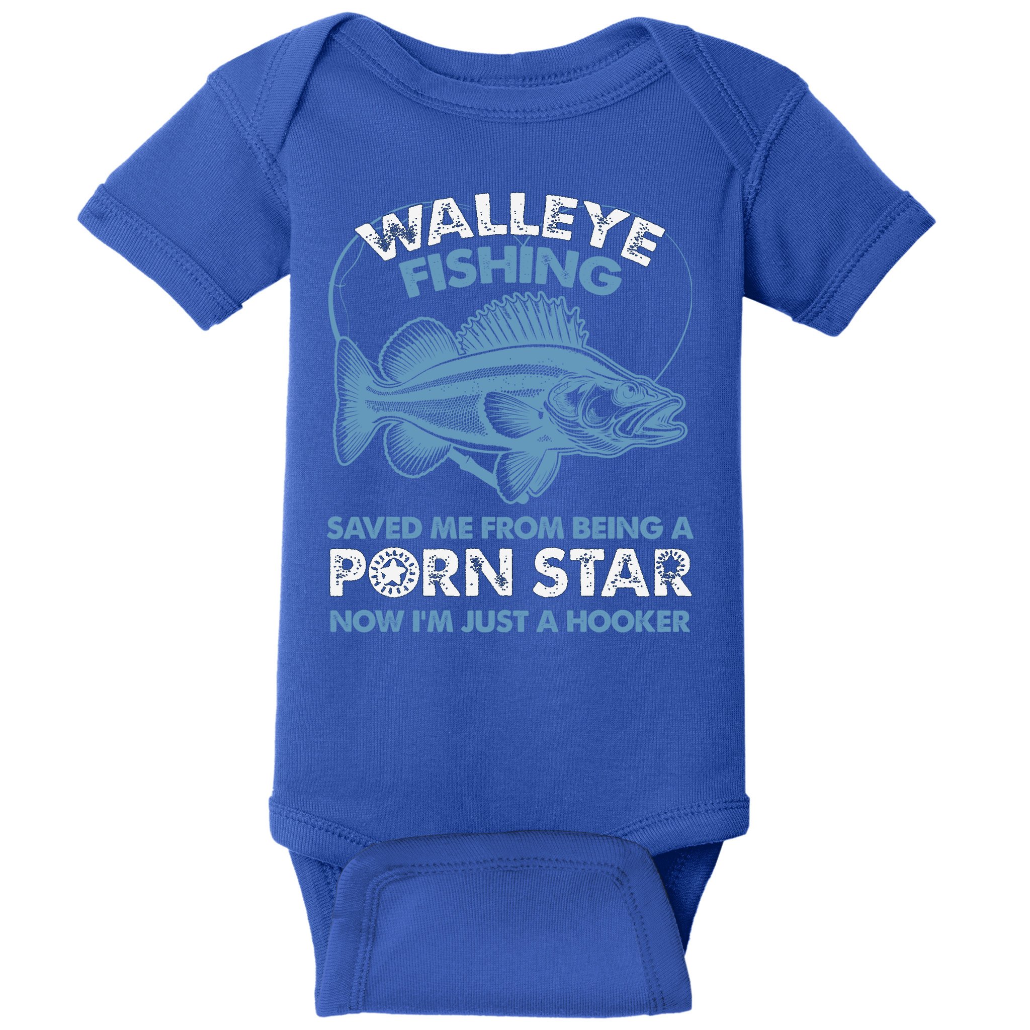 Fishing Saved Hooker Star Fisher Fish Walleye Gift Baby Bodysuit