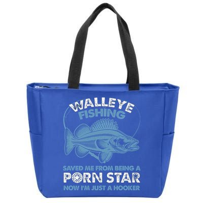 Fishing Saved Hooker Star Fisher Fish Walleye Gift Zip Tote Bag