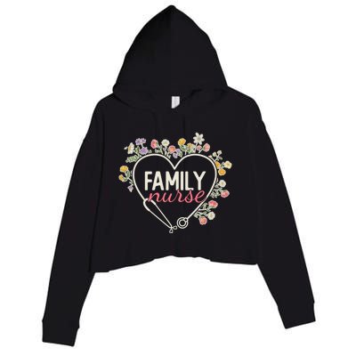 Floral Stethoscope Heart Nursing Family Nurse Great Gift Crop Fleece Hoodie