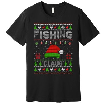 Festive Santa Hat Christmas Light Fishing Claus for Ugly Xmas  Premium T-Shirt