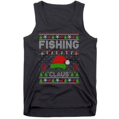 Festive Santa Hat Christmas Light Fishing Claus for Ugly Xmas  Tank Top