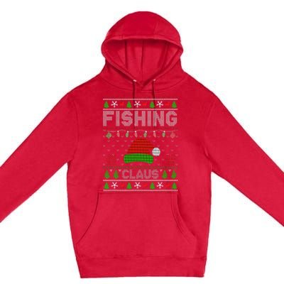 Festive Santa Hat Christmas Light Fishing Claus for Ugly Xmas  Premium Pullover Hoodie