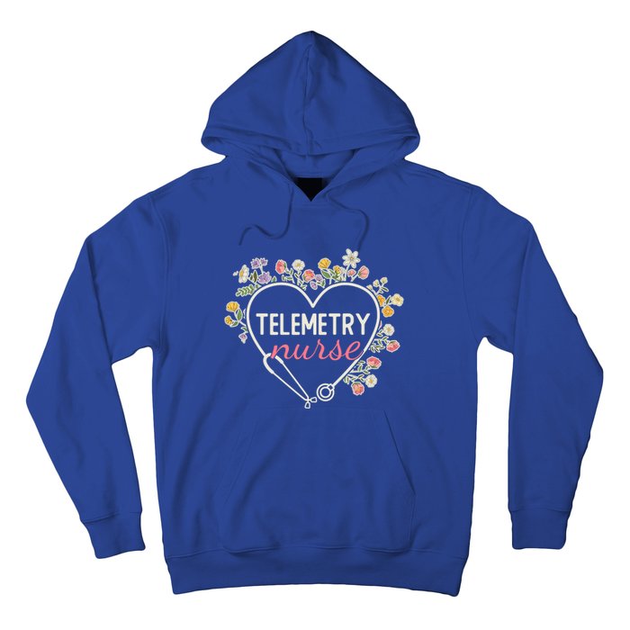 Floral Stethoscope Heart Nursing Telemetry Nurse Gift Hoodie