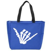 Funny Skeleton Hands Heart Sign Retro Costume Halloween Cute Gift Zip Tote Bag