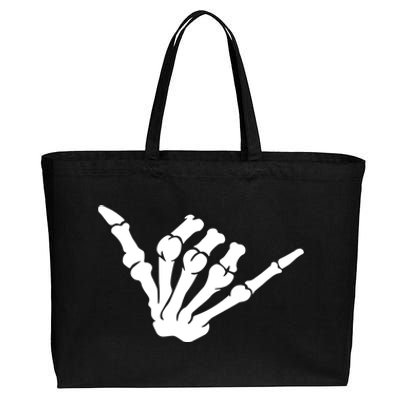 Funny Skeleton Hands Heart Sign Retro Costume Halloween Cute Gift Cotton Canvas Jumbo Tote