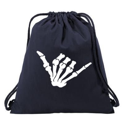 Funny Skeleton Hands Heart Sign Retro Costume Halloween Cute Gift Drawstring Bag