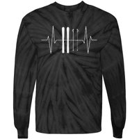 Funny Ski Heartbeat Skier Skiing Gift For Skier Tie-Dye Long Sleeve Shirt