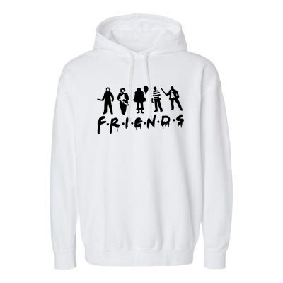 Friends Scary Horror Halloween Garment-Dyed Fleece Hoodie