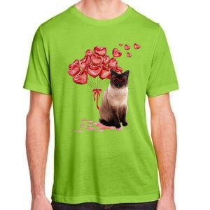 Funny Siamese Heart Valentines Day Cat Dad Mom Gift Adult ChromaSoft Performance T-Shirt