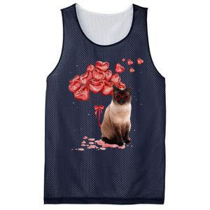 Funny Siamese Heart Valentines Day Cat Dad Mom Gift Mesh Reversible Basketball Jersey Tank