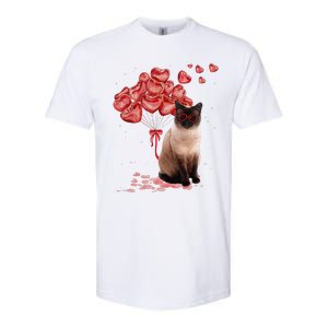 Funny Siamese Heart Valentines Day Cat Dad Mom Gift Softstyle CVC T-Shirt