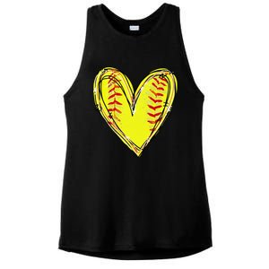 Funny Softball Heart Softball Game Day Softball Mom Lovers Gift Ladies PosiCharge Tri-Blend Wicking Tank