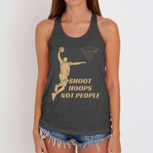 Funny Shoot Hoops Not People Women's Knotted Racerback Tank