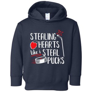 Funny Stealing Hearts Pucks Valentine's Day Hockey Toddler Hoodie