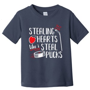 Funny Stealing Hearts Pucks Valentine's Day Hockey Toddler T-Shirt