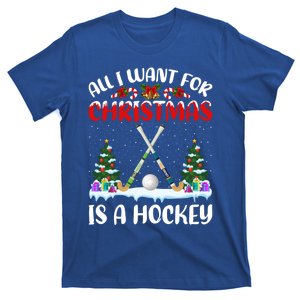 Funny Santa Hat All I Want For Christmas Is A Hockey Cute Gift T-Shirt