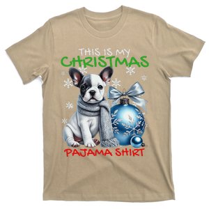 Frenchie Santa Hat & Christmas Lights Cute French Bulldog T-Shirt