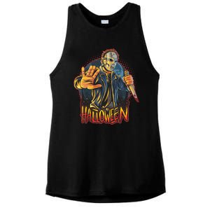 Funny Scary Halloween Jason Ladies PosiCharge Tri-Blend Wicking Tank