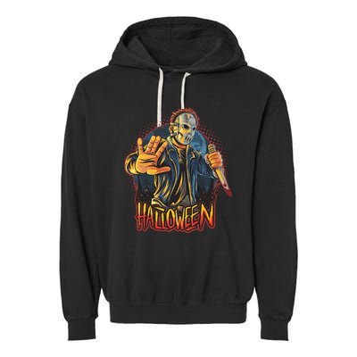 Funny Scary Halloween Jason Garment-Dyed Fleece Hoodie