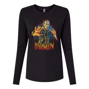 Funny Scary Halloween Jason Womens Cotton Relaxed Long Sleeve T-Shirt