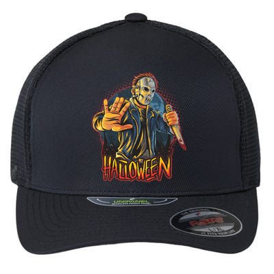 Funny Scary Halloween Jason Flexfit Unipanel Trucker Cap