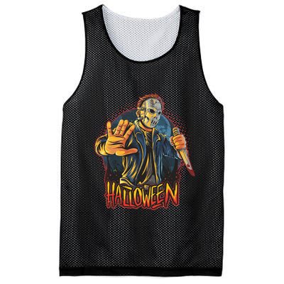 Funny Scary Halloween Jason Mesh Reversible Basketball Jersey Tank