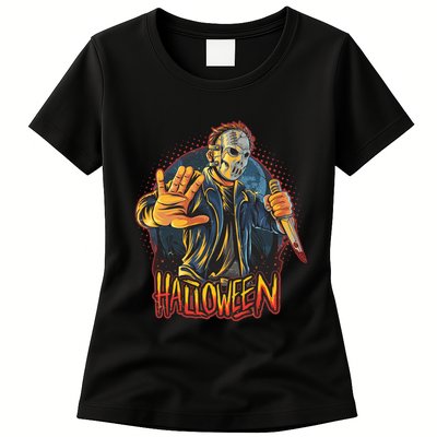 Funny Scary Halloween Jason Womens T-Shirt