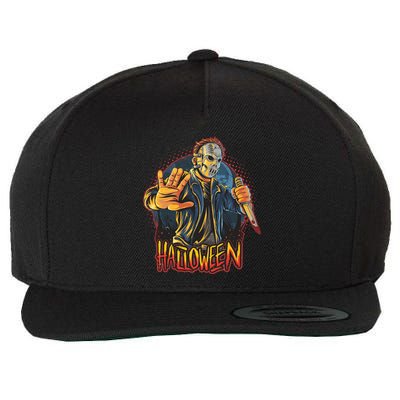 Funny Scary Halloween Jason Wool Snapback Cap