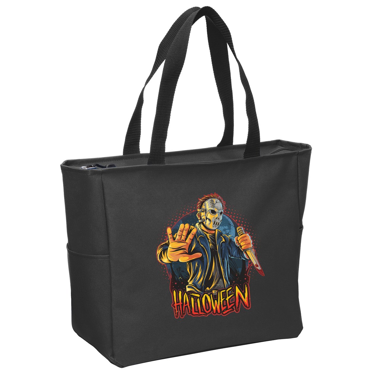 Funny Scary Halloween Jason Zip Tote Bag