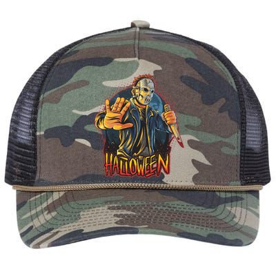 Funny Scary Halloween Jason Retro Rope Trucker Hat Cap