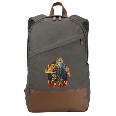Funny Scary Halloween Jason Cotton Canvas Backpack