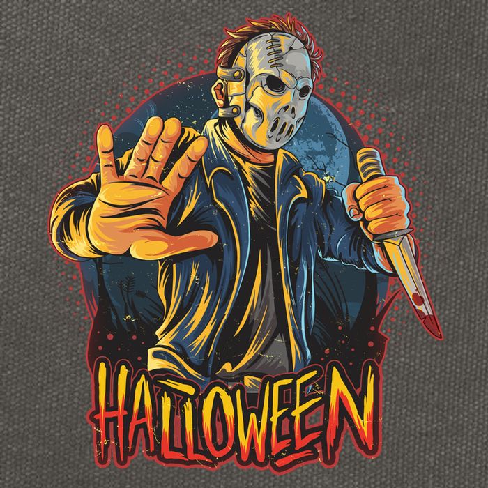 Funny Scary Halloween Jason Cotton Canvas Backpack