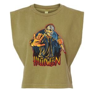 Funny Scary Halloween Jason Garment-Dyed Women's Muscle Tee