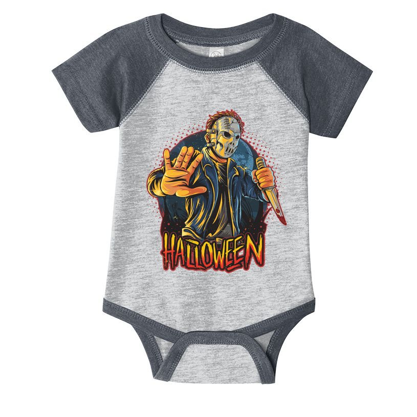 Funny Scary Halloween Jason Infant Baby Jersey Bodysuit